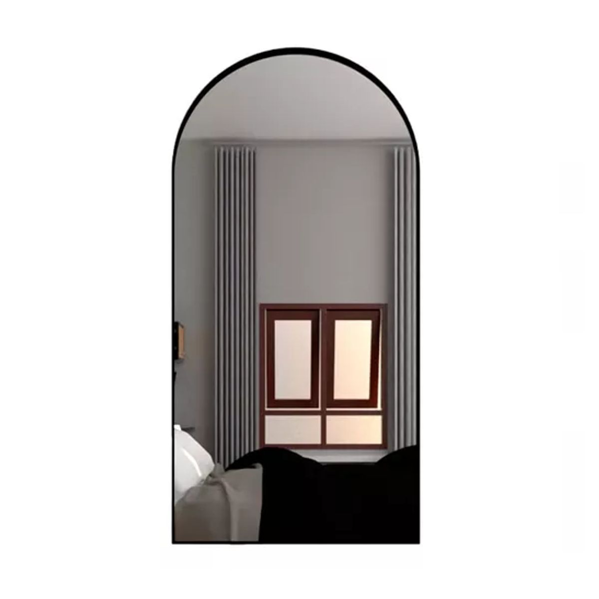 GENERICO - Espejo Rectangular Negro con Marco en Estructura Metálica