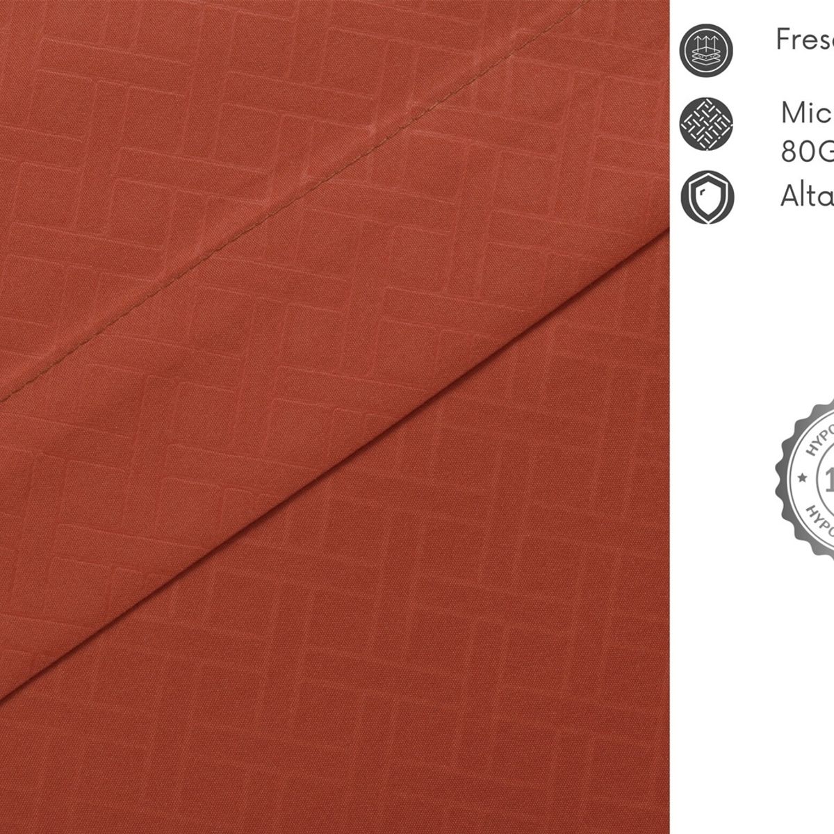 ARTHOME - JUEGO DE SABANAS ARTHOME 2 PLAZAS EMBOSSE MICROFIBRA COLOR TERRACOTA