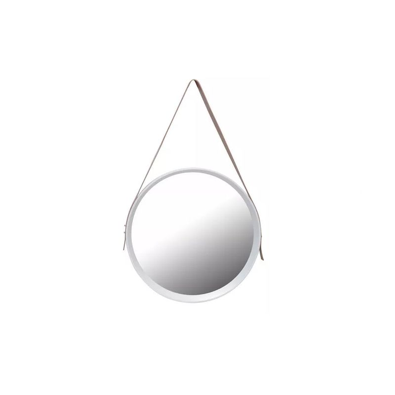 GENERICO - Espejo Circular 52cm Diámetro con Correa Plástica VGO Blanco o Negro