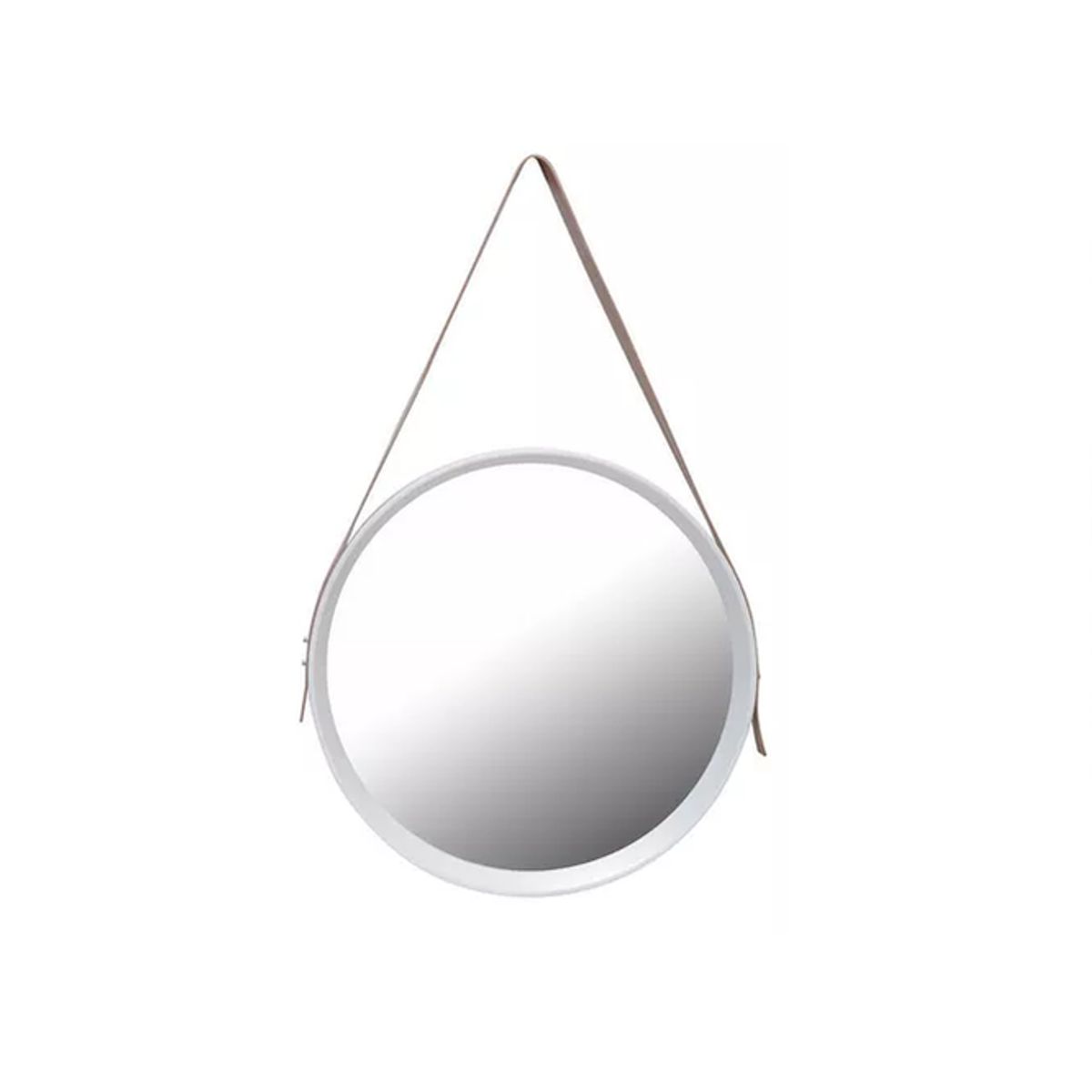 GENERICO - Espejo Circular 52cm Diámetro con Correa Plástica VGO Blanco o Negro