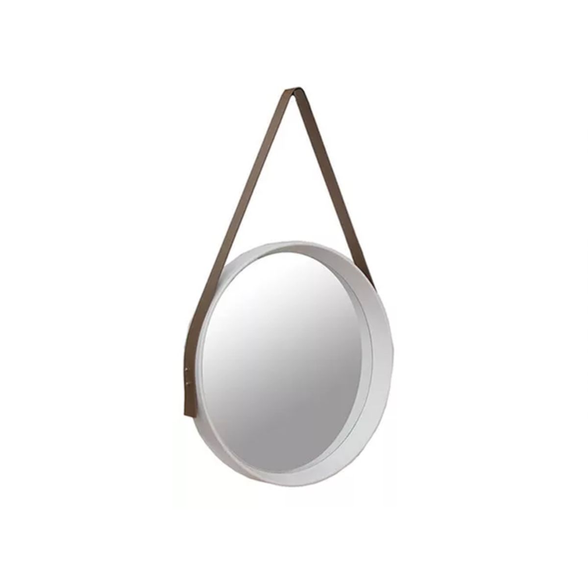 GENERICO - Espejo Circular 52cm Diámetro con Correa Plástica VGO Blanco o Negro