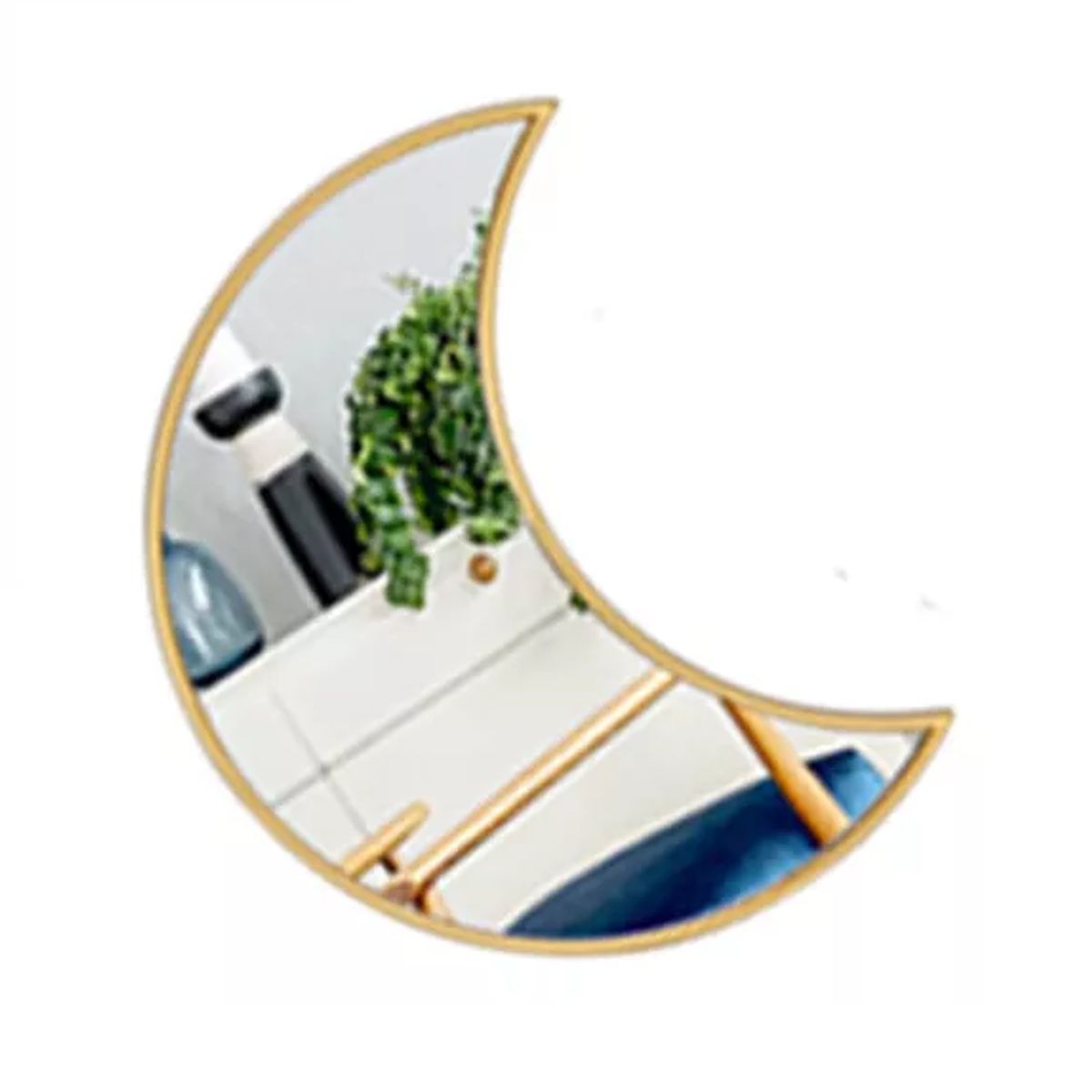 GENERICO - Espejo Decorativo Set de 4 Lunas 26cm Doradas Plástico VGO