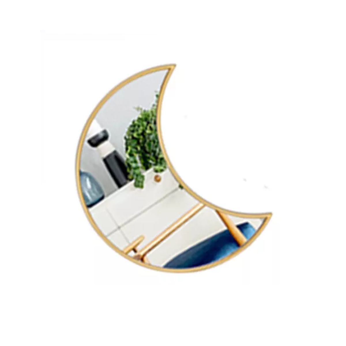 GENERICO - Espejo Decorativo Set de 4 Lunas 26cm Doradas Plástico VGO