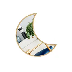 GENERICO - Espejo Decorativo Set de 4 Lunas 26cm Doradas Plástico VGO