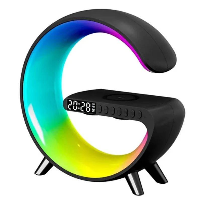 MICROLAB - Parlante Lampara Bluetooth Con Carga inalambrica Lil G Negro