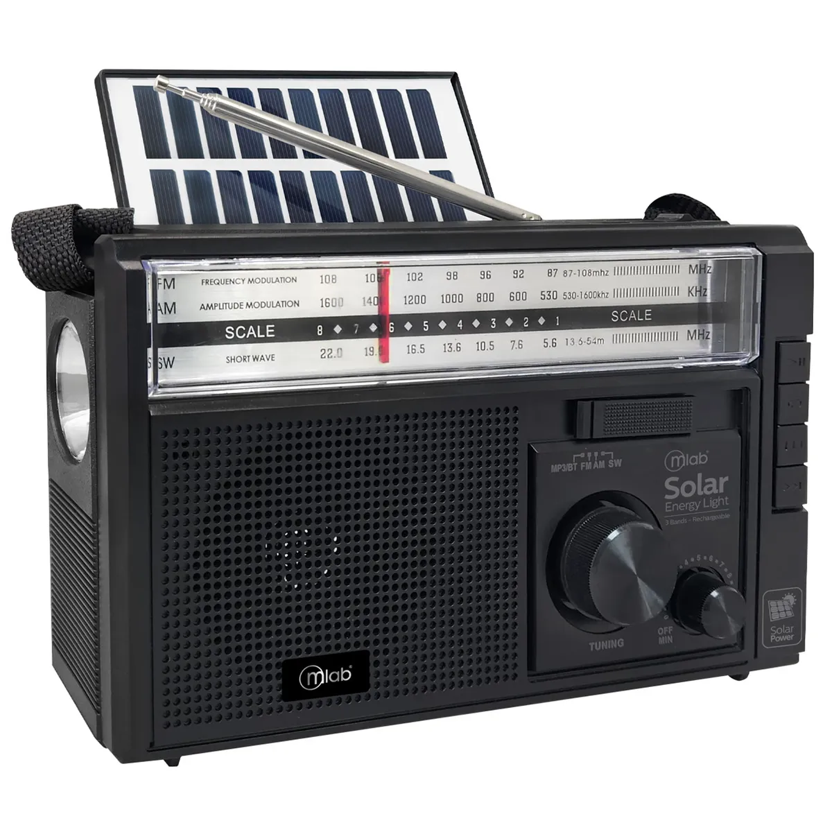MICROLAB - Radio Portatil Bluetooth Y Linterna Carga Solar Energy Light