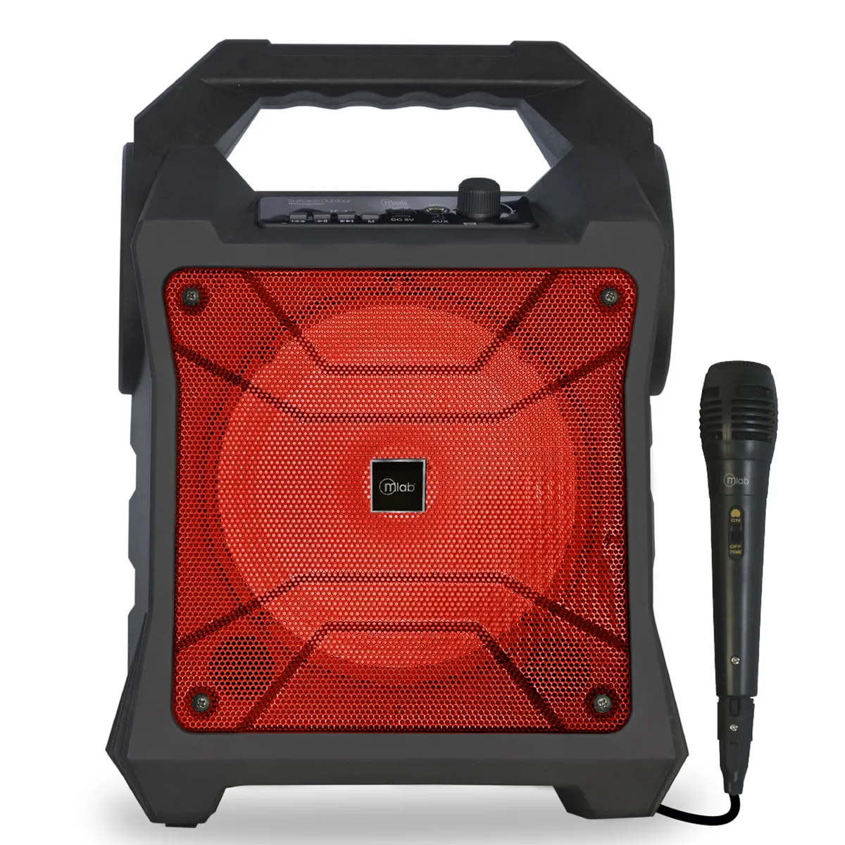 MICROLAB - Parlante Portatil Inalambrico Bluetooth Suitcase Outdor Rojo