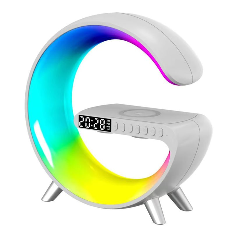 MICROLAB - Parlante Lampara Bluetooth Con Carga inalambrica LilG Blanco