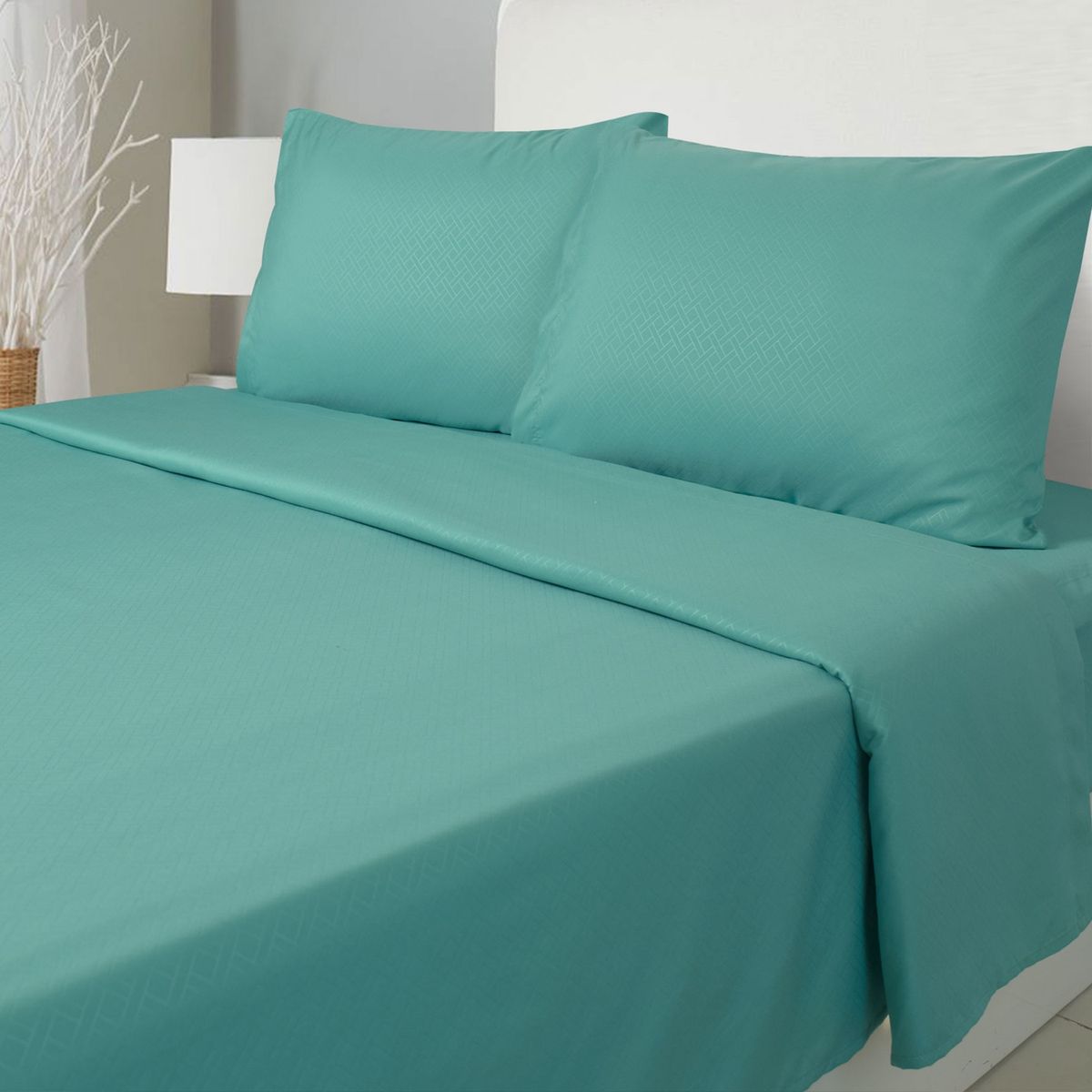 ARTHOME - JUEGO DE SABANAS ARTHOME 2 PLAZAS EMBOSSE MICROFIBRA COLOR TURQUESA