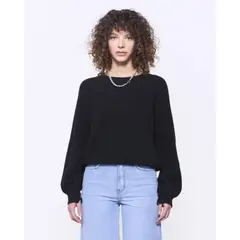 AMEN LEATHER - Chaleco Sol Baby Alpaca Negro