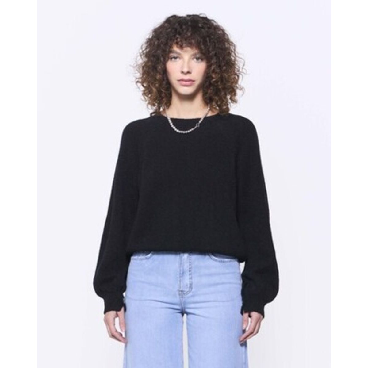 AMEN LEATHER - Chaleco Sol Baby Alpaca Negro