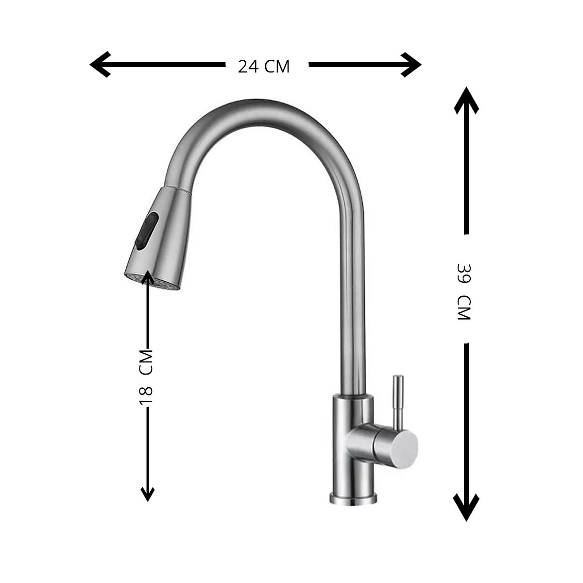 GENERICO - Llave Monomando lavaplato Inox Profesional Carezza color plateado