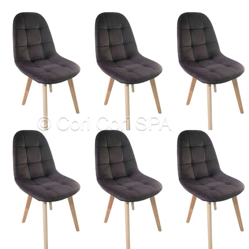 CORI CORI - Pack 6 Sillas Capitonne Velvet Cafe