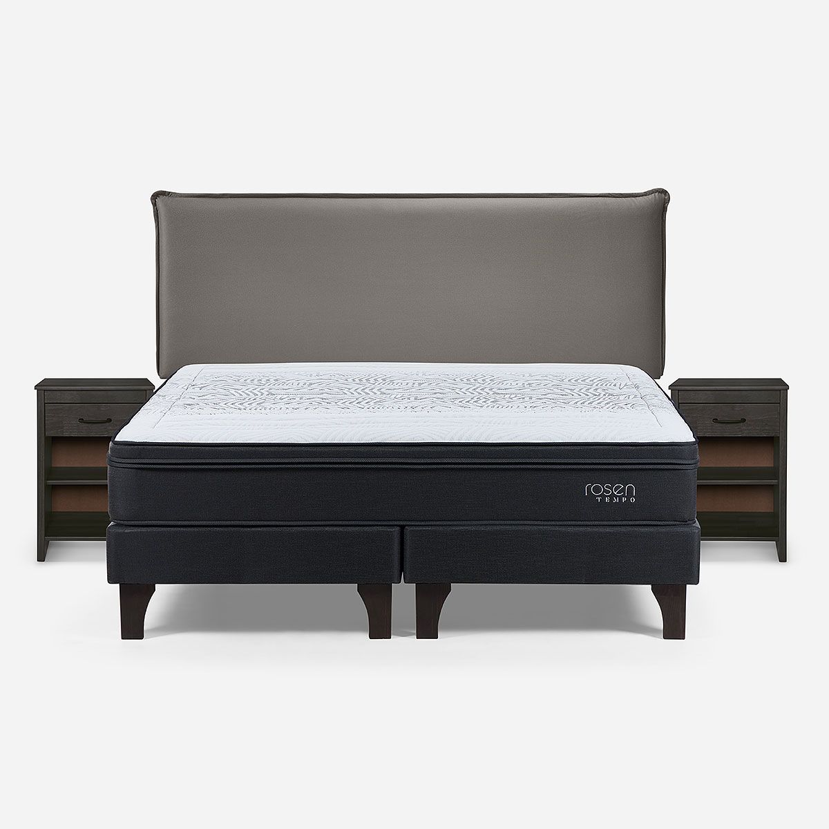 ROSEN - Cama Europea Tempo King + Muebles Maurice Gris