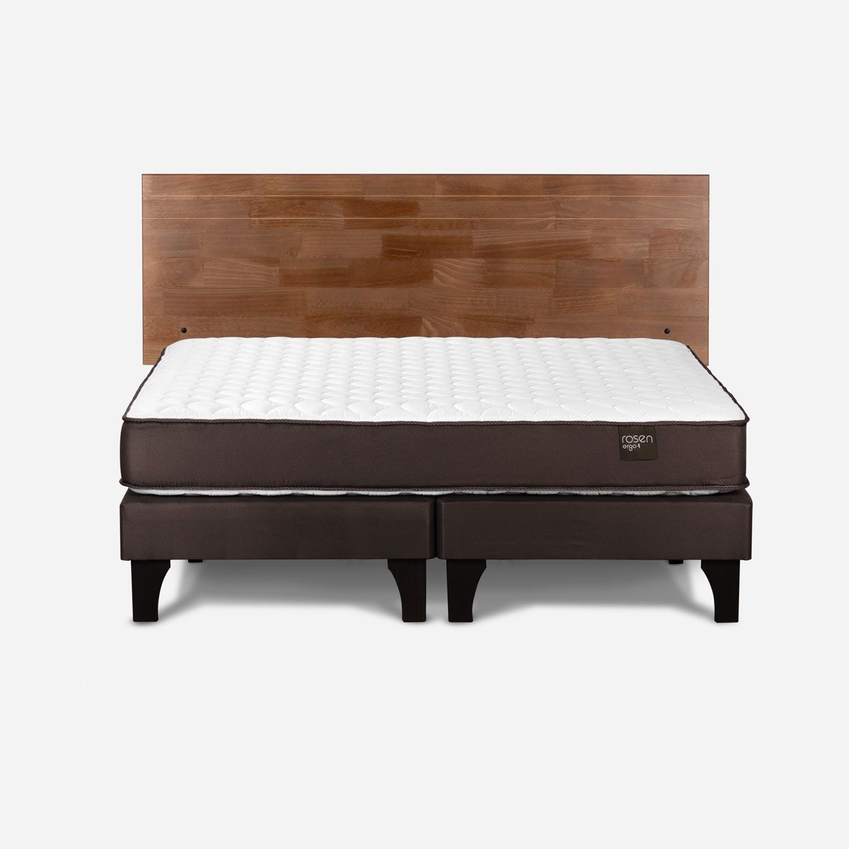 ROSEN - Cama Ergo T New 2 Plazas B Dividida+Respaldo Tabor Caramelo
