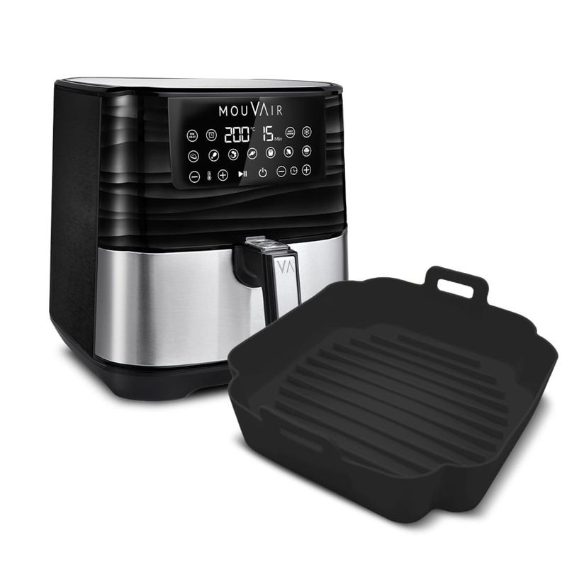 MOUVAIR - Freidora Aire Gourmet 5,5 L + Molde De Silicona negro