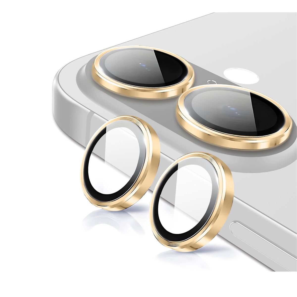 JOIGO - Protector Metalizado Para Camara De iPhone 16/16 Plus Dorado