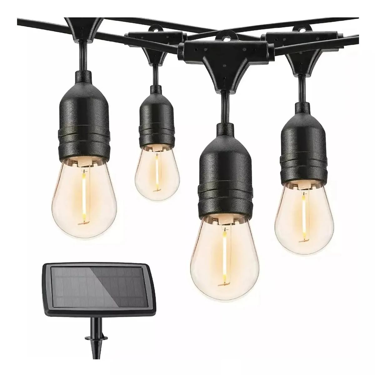 GENERICO - luces Guirnalda Solar Vintage Impermeable Con 10 Ampolletas 5 METROS