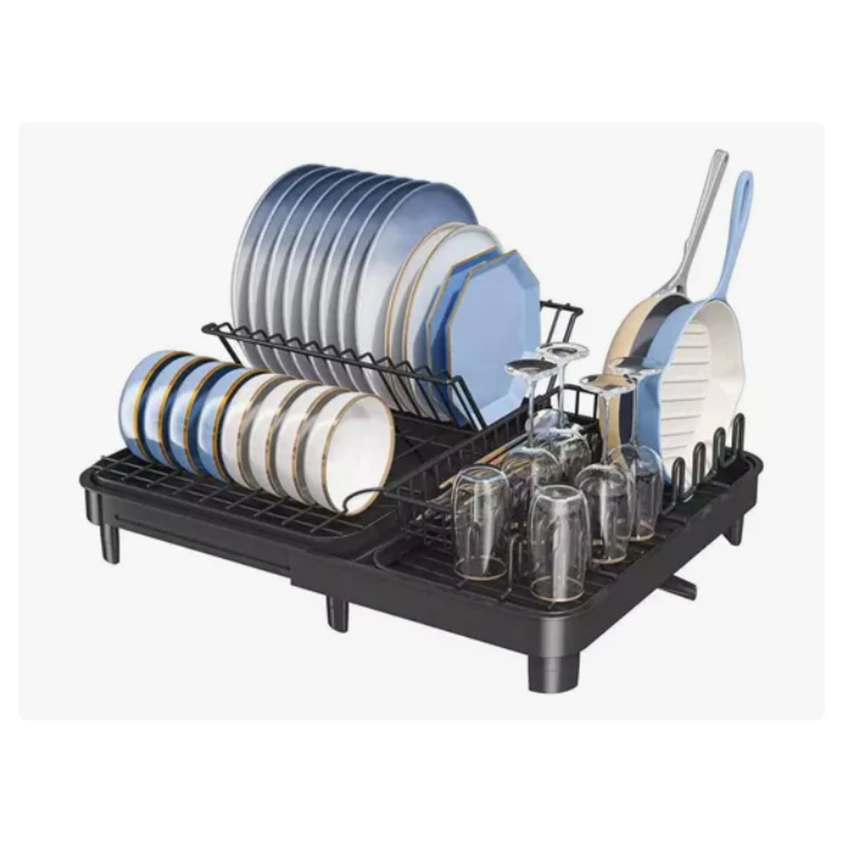 GENERICO - Secador Escurridor De Loza Platos Inoxidable Expandible