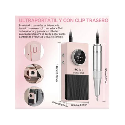 Imagen 2 del producto Kit Pulidor De Uñas Esmeril Drill Portátil 45000 Rpm+brocha