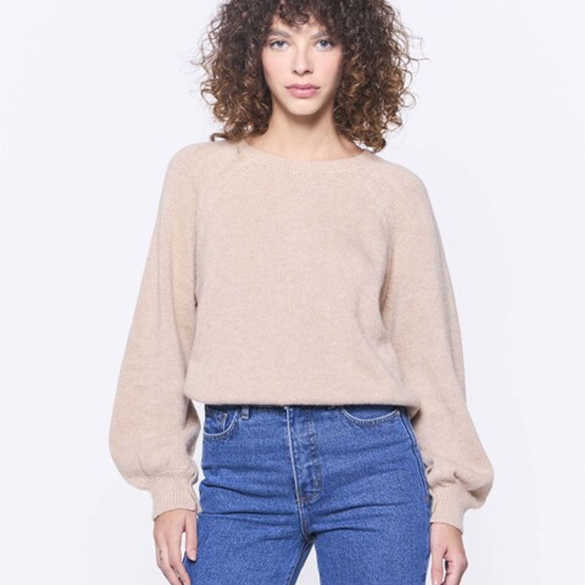 AMEN LEATHER - Chaleco Sol Baby Alpaca Beige