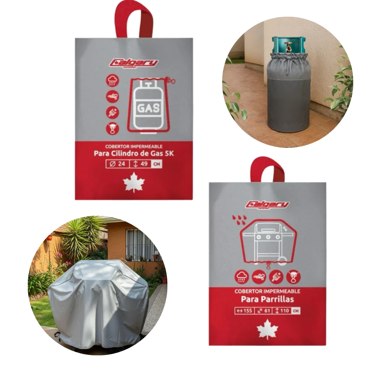 CALGARY - Kit Cobertor Para Parrilla Y Cilindro De Gas - Calgary