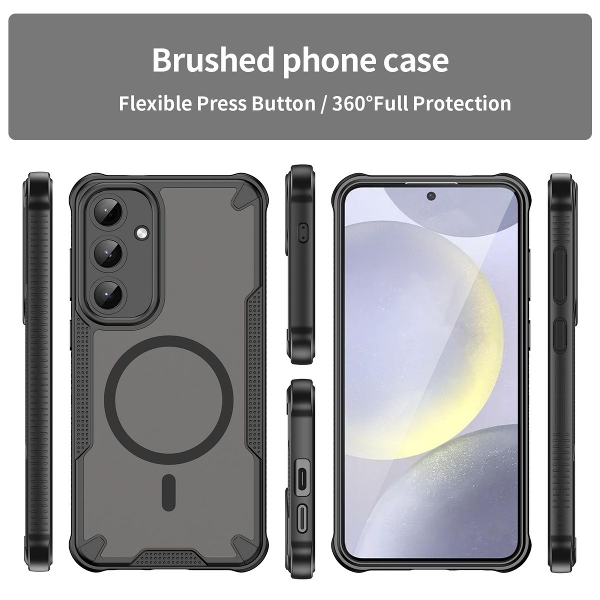 GENERICO - Funda Reforza Carga Magnética Para Samsung Galaxy S24 y S25 Negro