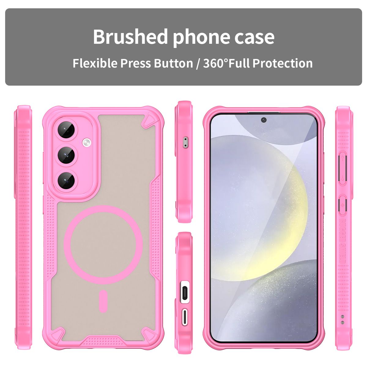 GENERICO - Funda Reforza Carga Magnética Para Samsung Galaxy S24 y S25 Rosa