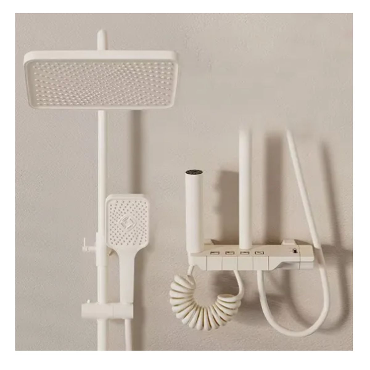 Ducha Columna Moderna 4 Funciones Llave Botones Blanco, marca GENERICO - Foto Principal