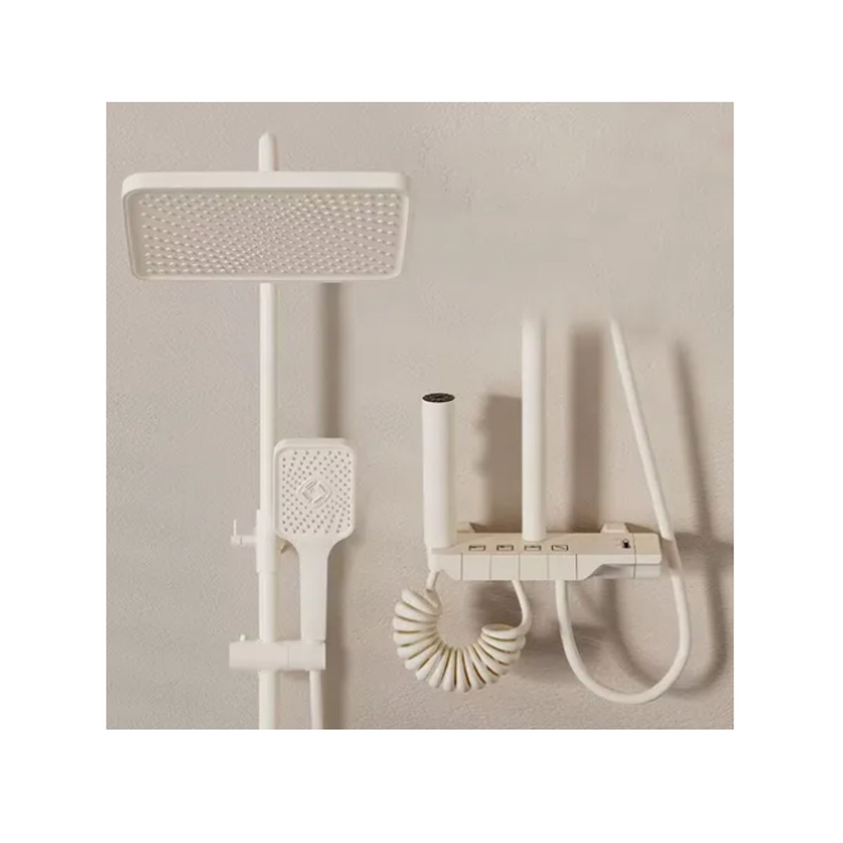 Ducha Columna Moderna 4 Funciones Llave Botones Blanco, marca GENERICO - Foto Principal