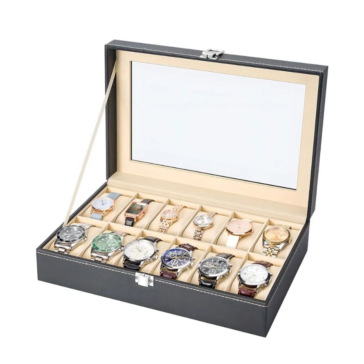 GENERICO - Estuche Alhajero Organizador De Relojes 12 Espacios