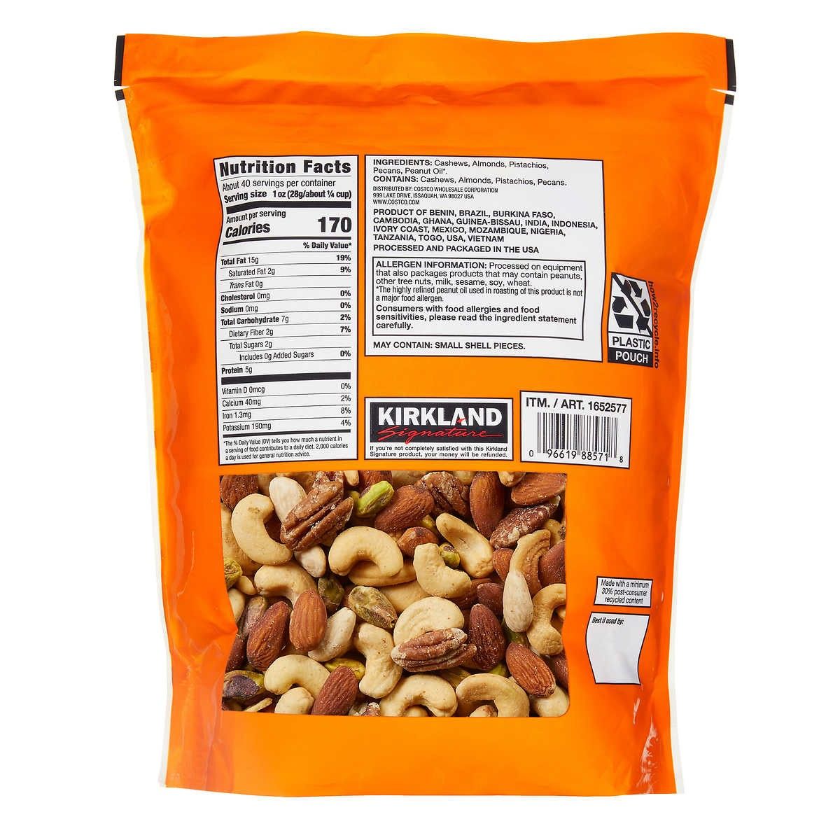 KIRKLAND - Mezcla de Frutos Secos sin Sal Extra Fancy Kirkland 1,13 kg