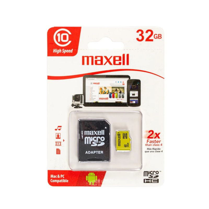 MAXELL - Micro SD con adaptador MAXELL 32 GB