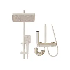 GENERICO - Ducha Columna Moderna 4 Funciones Llave Botones Digital BLANCO