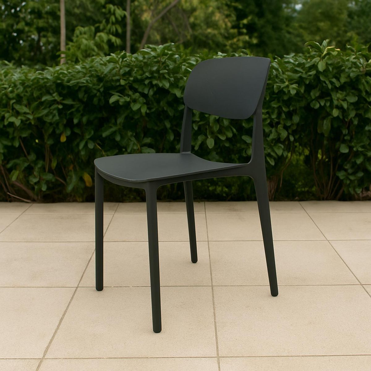 ESCANDINAVIA - Silla Plástico Apilable Deco Estocolmo Gris Escandinavia
