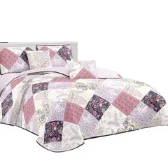 GENERICO - Cubrecama Quilt De Verano 2 Plazas + 2 Funda Medida 230x250cm Cobertor
