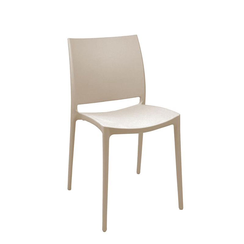 ESCANDINAVIA - Silla Plástico Apilable Deco Dresden Beige Escandinavia