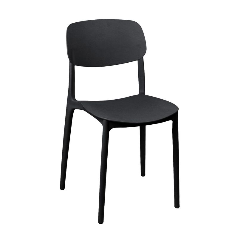Silla Plastico Apilable Deco Estocolmo Negro