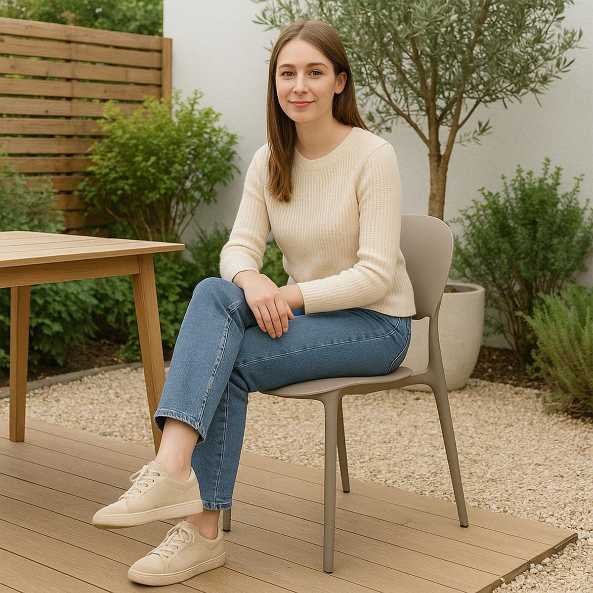 ESCANDINAVIA - Silla Plástico Apilable Deco Sevilla Gris Escandinavia