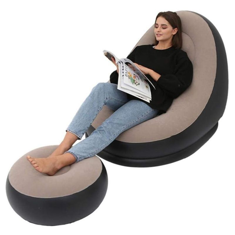GENERICO - Sofa Con Reposa Pies Inflable Puff Sillon Portatil
