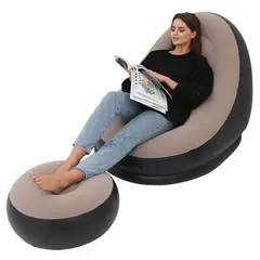 GENERICO - Sofa Con Reposa Pies Inflable Puff Sillon Portatil