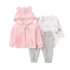 ENCANTO - Conjunto bebe niña 3 pzas Algodon Afranelado