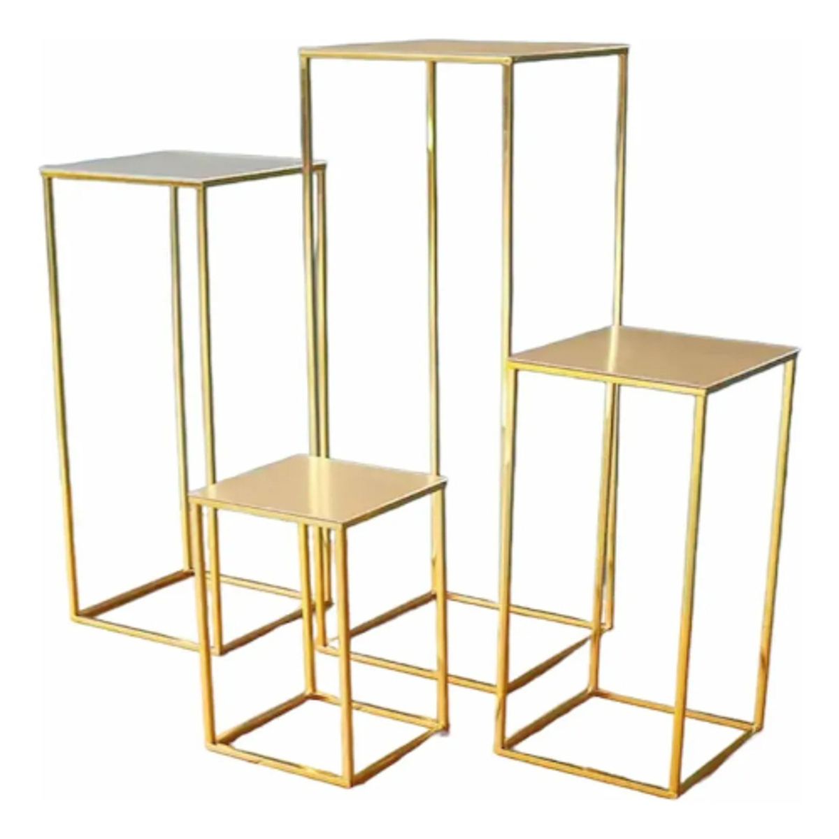 GENERICO - Mesas Candy Bar Decoracion 4 Pzs Estructura Metalicas