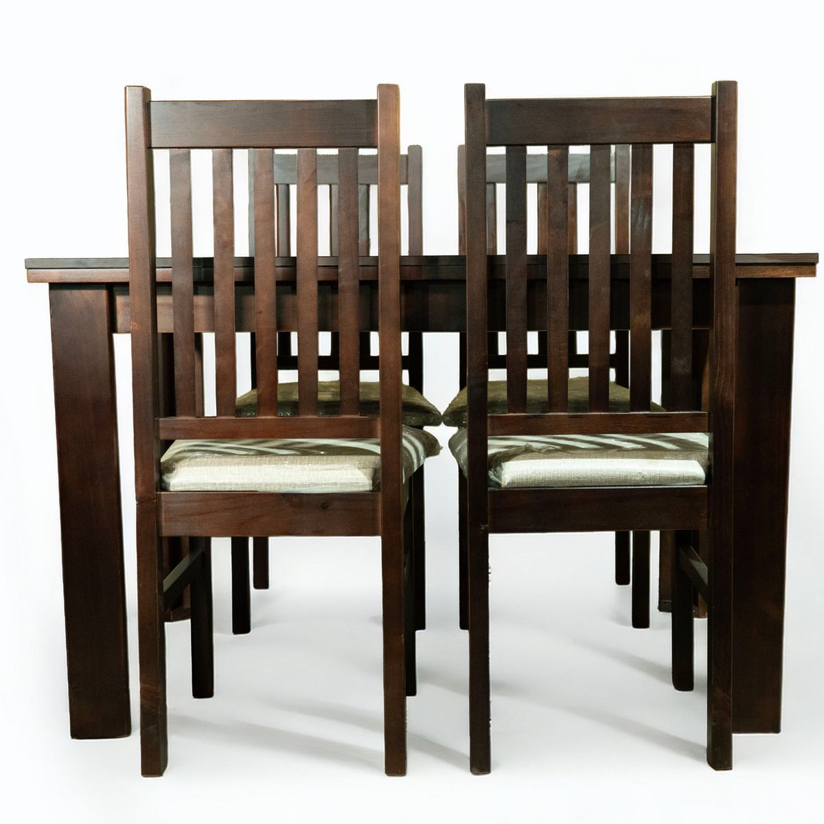 LAS ARAUCARIAS - Juego de Comedor New Praga 4 Sillas Mesa 1.2 Rectangular