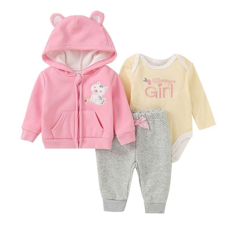 ENCANTO - Conjunto bebe niña 3 pzas Algodon Afranelado