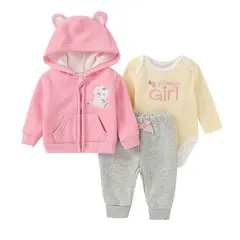 ENCANTO - Conjunto bebe niña 3 pzas Algodon Afranelado
