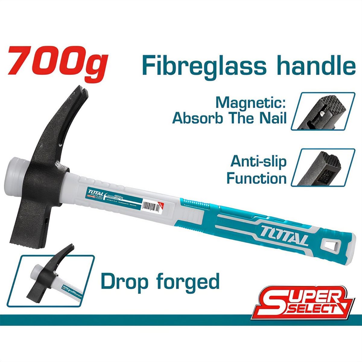 Martillo De Uña Tipo Frances 700gr, marca TOTAL TOOLS - Foto Principal