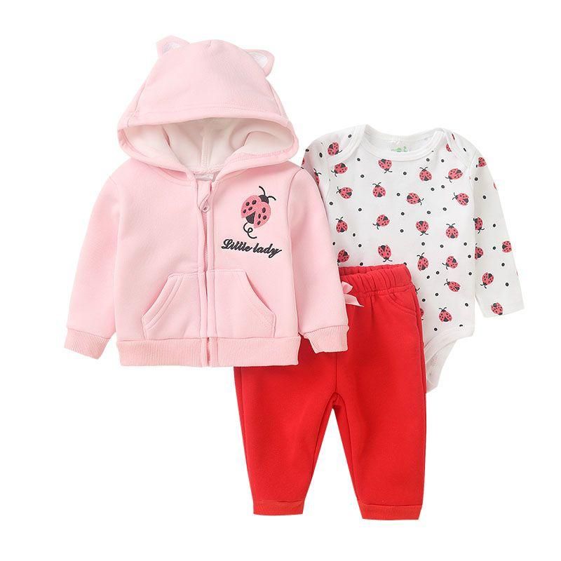 ENCANTO - conjunto  bebe niña 3 pzas Algodon Afranelado