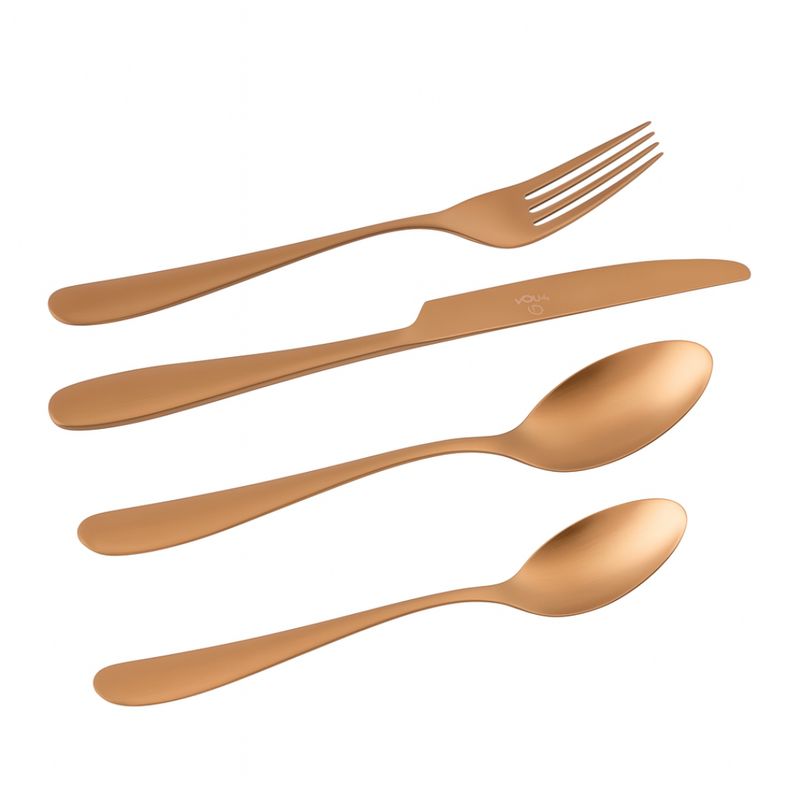 KRONS - Set 24 Cubiertos de Mesa Bronce Krons