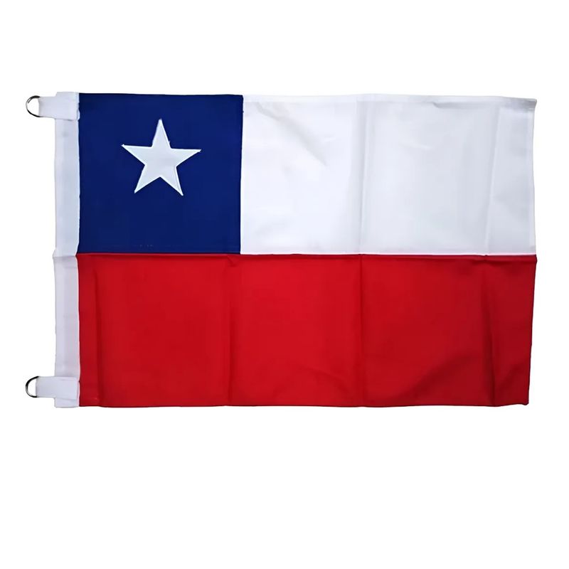 GENERICO - X2 Bandera Premium Chile Chilena Bordada Reforzada 135x90 Cm